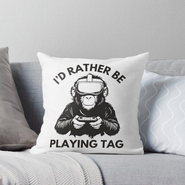 Item preview, I’d Rather Be Playing TAG VR Monkey Gaming Art designed and sold by Alex Songs.