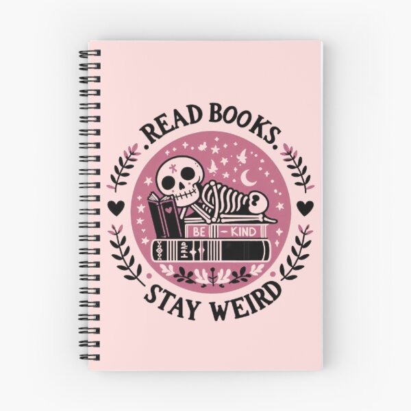 Item preview, Read Books Be Kind Stay Weird Skeleton designed and sold by Fictio ⭐​⭐​⭐​⭐​⭐​.