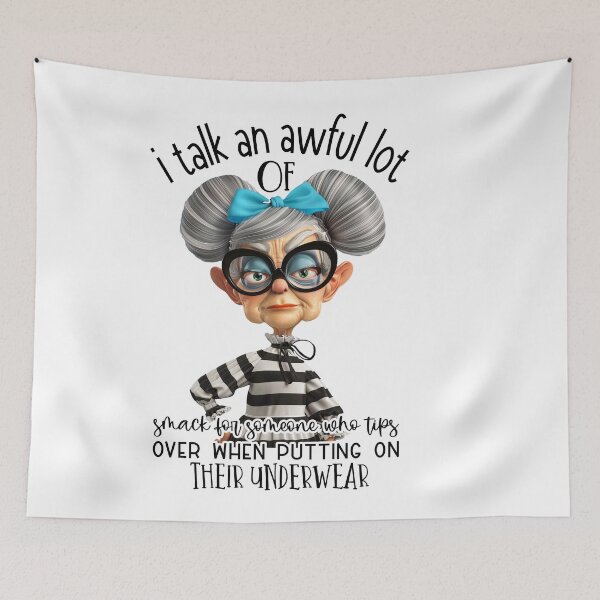 Item preview, I talk an awful lot of smack for someone who tips over when putting on their underwear- mom, girl, fit design fun designed and sold by Dominika Farkašová.