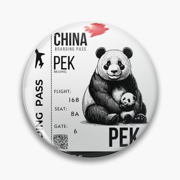 Item preview, China Boarding Pass Panda Stylized designed and sold by InkWhirl.