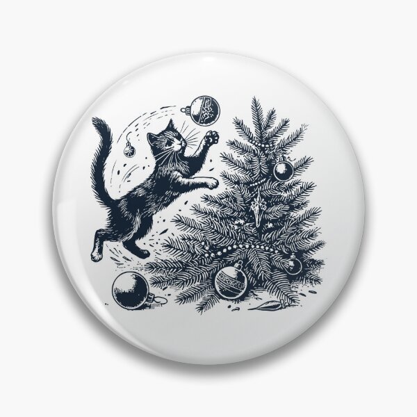 Item preview, Funny Cat Christmas Retro Vintage Style designed and sold by LuminOrb.
