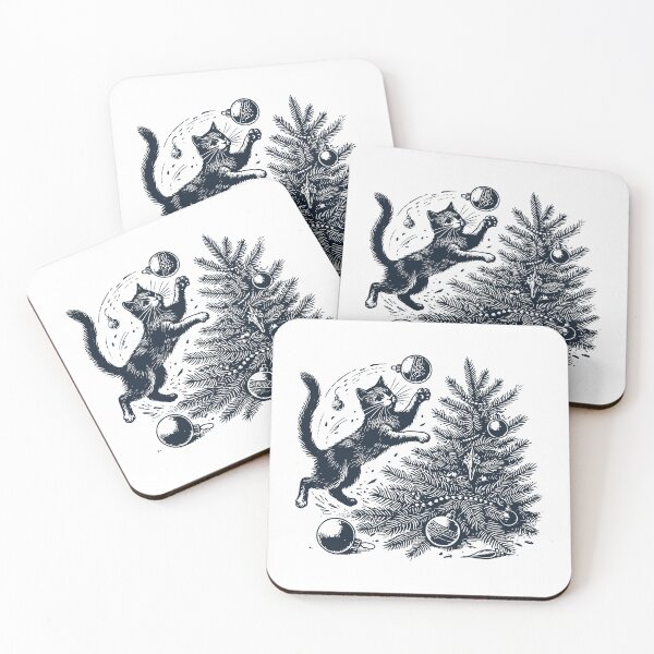 Item preview, Funny Cat Christmas Retro Vintage Style designed and sold by LuminOrb.