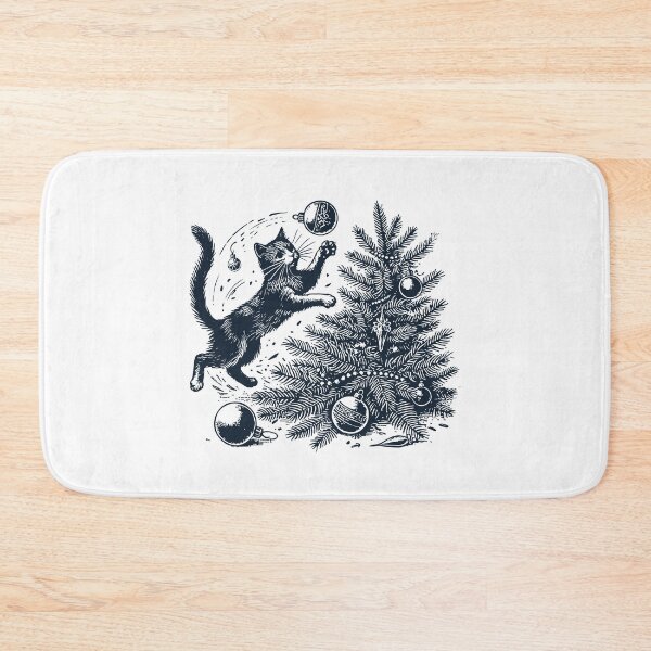 Item preview, Funny Cat Christmas Retro Vintage Style designed and sold by LuminOrb.