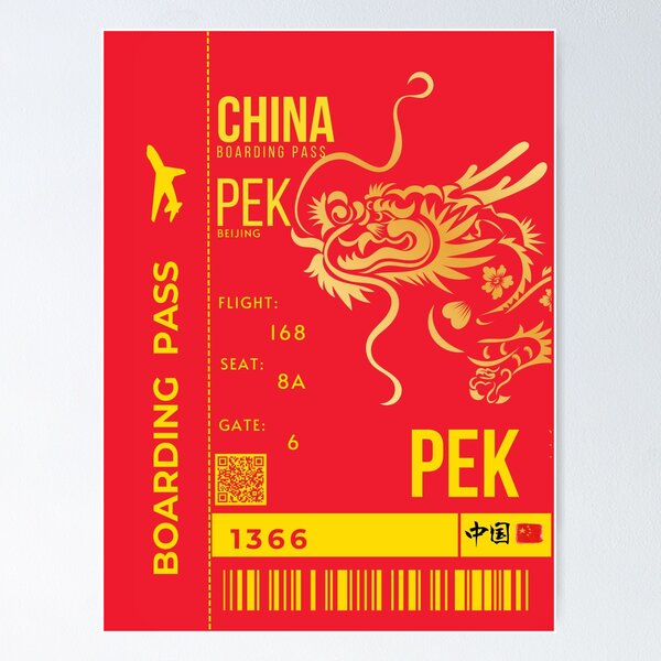 Item preview,  China Boarding Pass Cute Dragon  Stylized designed and sold by InkWhirl.