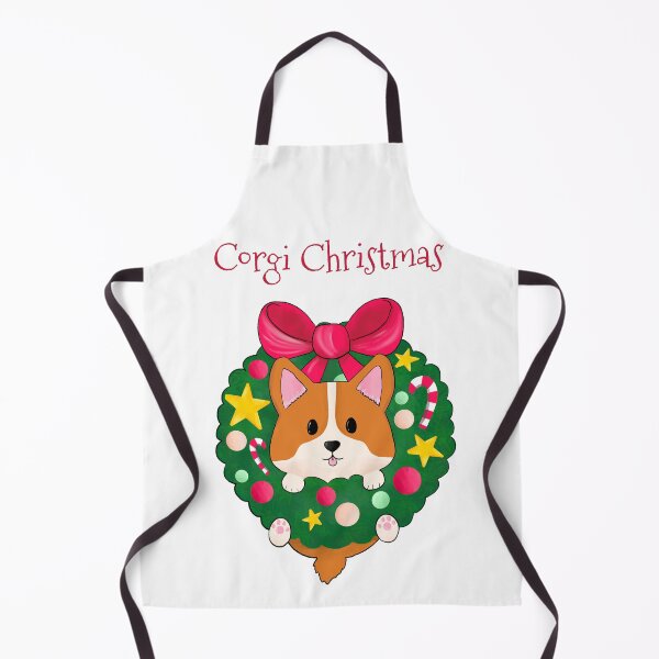 Item preview, Corgi Christmas - Cute puppy inside a festive wreath designed and sold by Wolshebnaja.