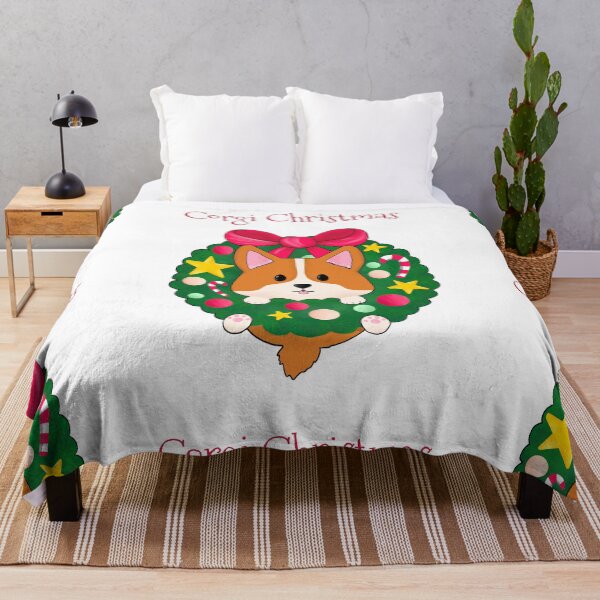 Item preview, Corgi Christmas - Cute puppy inside a festive wreath designed and sold by Wolshebnaja.