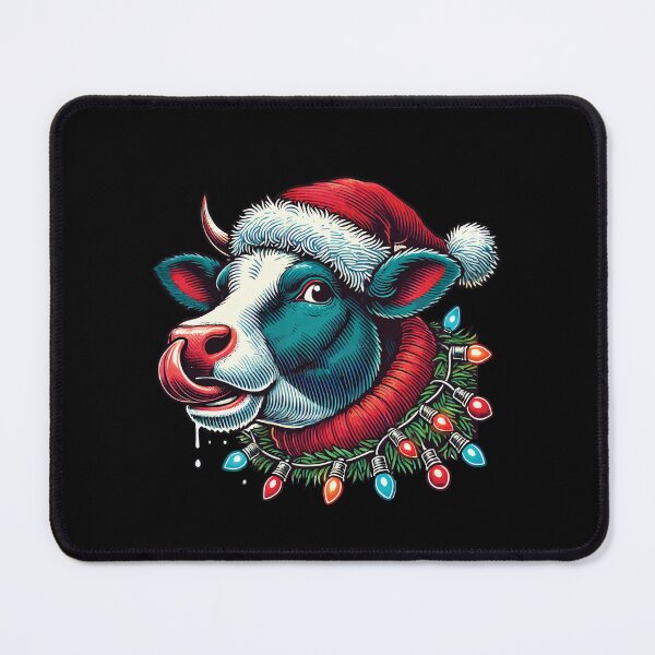 Item preview, Christmas Funny Cow With Fairy Lights designed and sold by LuminOrb.