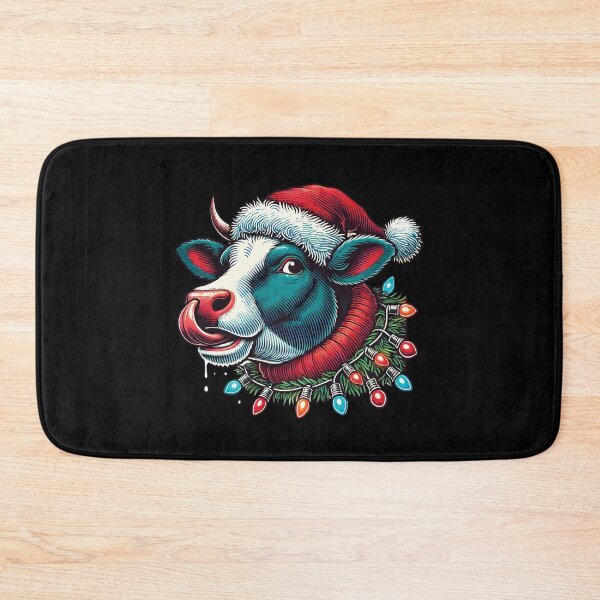 Item preview, Christmas Funny Cow With Fairy Lights designed and sold by LuminOrb.