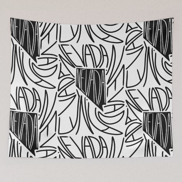 Item preview, Nevada State - NV Map and Flag - Black and White - Typography USA America the Silver State designed and sold by Ranggasme.