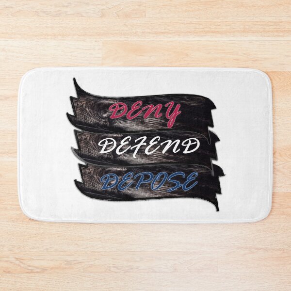 Item preview, Deny, Defend, Depose wooden style banner designed and sold by chazmundo.