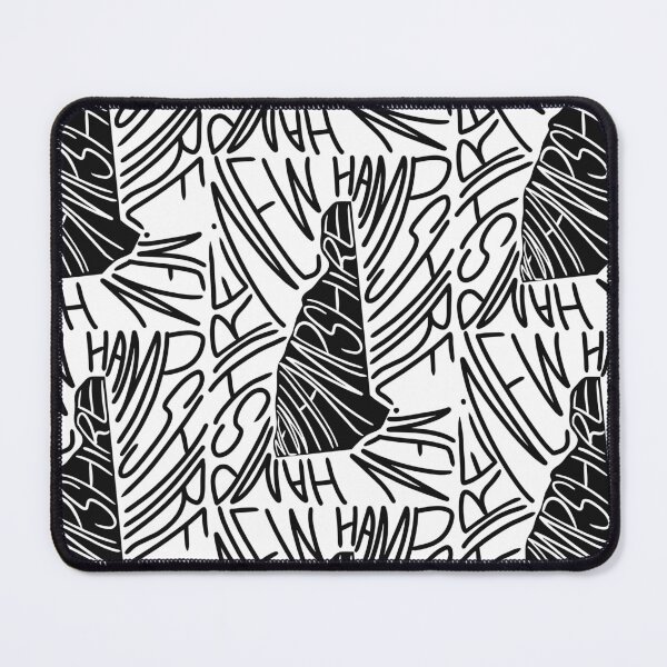 Item preview, New Hampshire State - NH Map and Flag - Black and White - Typography USA America The Granite State designed and sold by Ranggasme.