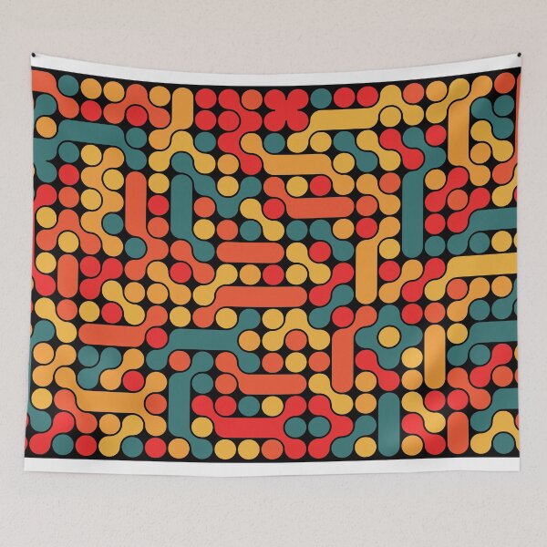 Item preview, Multicolor Blob Pattern Maze Bauhaus designed and sold by ploen kongsuwan.
