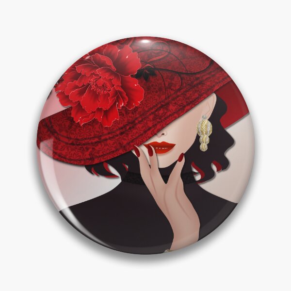 Item preview, Lady in red hat red nails designed and sold by Sonia Jones Art.