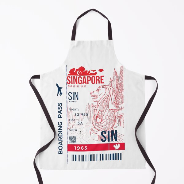 Item preview,  Singapore Boarding Pass Stylized Merlion सिंहपुर designed and sold by InkWhirl.