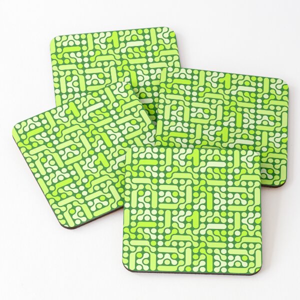 Item preview, Green Organic Blob Maze Pattern Bauhaus designed and sold by ploen kongsuwan.