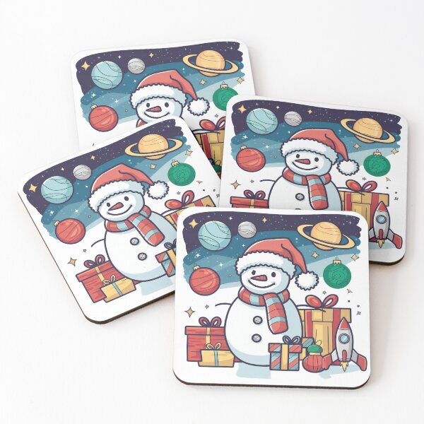 Item preview, Snowman with Space Gifts Christmas Illustration designed and sold by AIARTIST1.