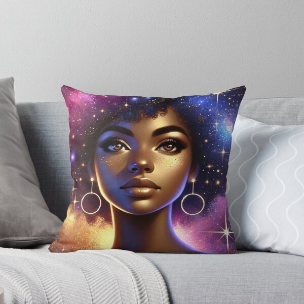 Item preview, Afro-Futuristic Black Woman in Celestial Glow designed and sold by MomentsbyMo.