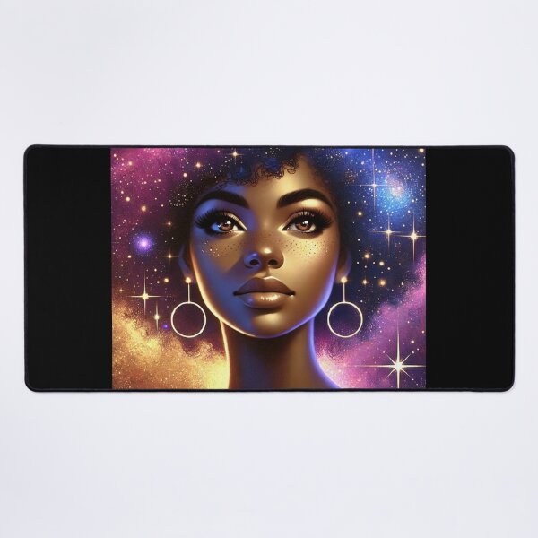 Item preview, Afro-Futuristic Black Woman in Celestial Glow designed and sold by MomentsbyMo.
