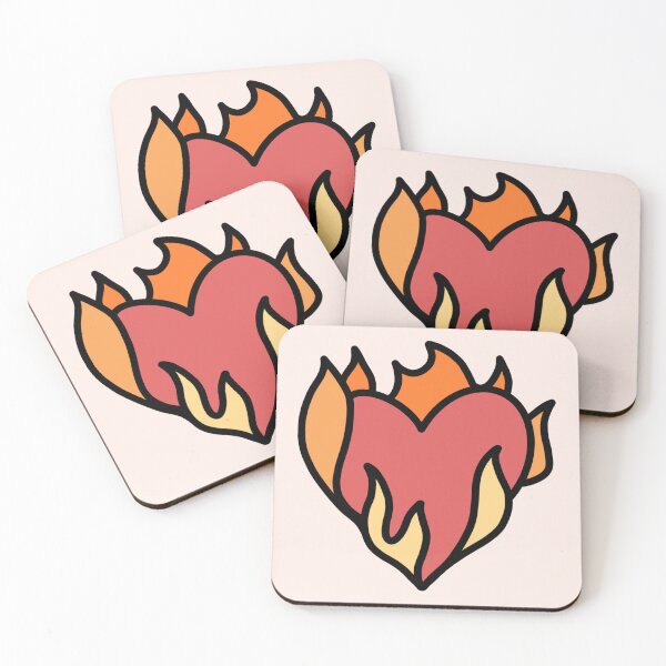 Item preview, cute fire heart, heart on fire, emoji  designed and sold by folklorewhisper.
