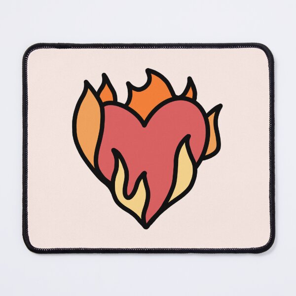 Item preview, cute fire heart, heart on fire, emoji  designed and sold by folklorewhisper.