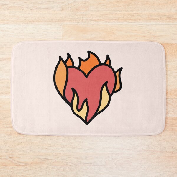 Item preview, cute fire heart, heart on fire, emoji  designed and sold by folklorewhisper.