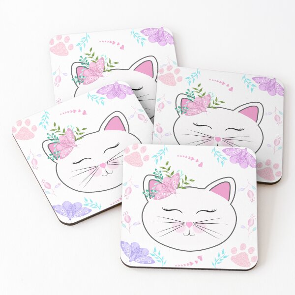 Item preview, Kawaii Kitty With Butterflies designed and sold by daphsam.