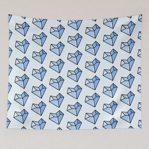 Item preview, blue heart, cute geometric heart, emoji  (Matte Edition) designed and sold by folklorewhisper.