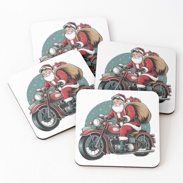 Item preview, Vintage Santa on Classic Motorcycle Sticker designed and sold by lubushop1.