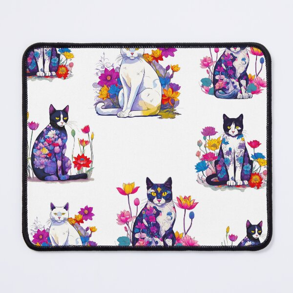 Item preview, Lotus Dreams: Cat in Colorful Bloom Pattern 1 designed and sold by Tom-Johnson.