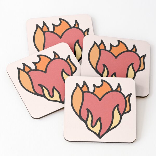 Item preview, cute fire heart, heart on fire, emoji (Matte Edition) designed and sold by folklorewhisper.