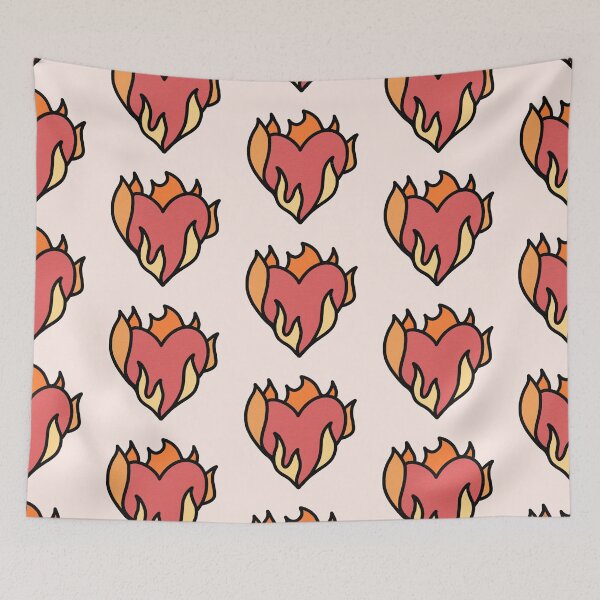 Item preview, cute fire heart, heart on fire, emoji (Matte Edition) designed and sold by folklorewhisper.