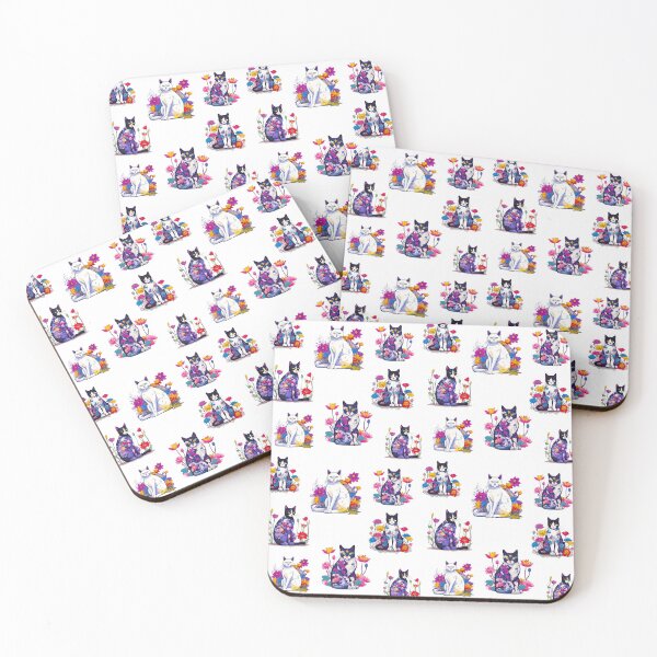 Item preview, Lotus Dreams: Cat in Colorful Bloom Pattern 2 designed and sold by Tom-Johnson.