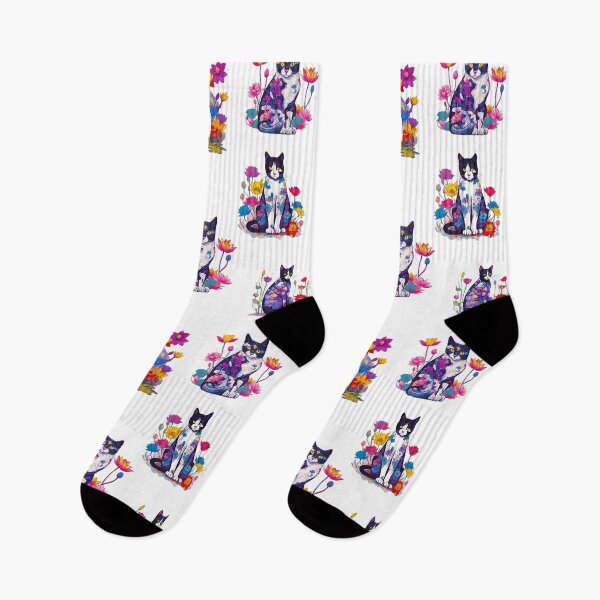 Item preview, Lotus Dreams: Cat in Colorful Bloom Pattern 2 designed and sold by Tom-Johnson.