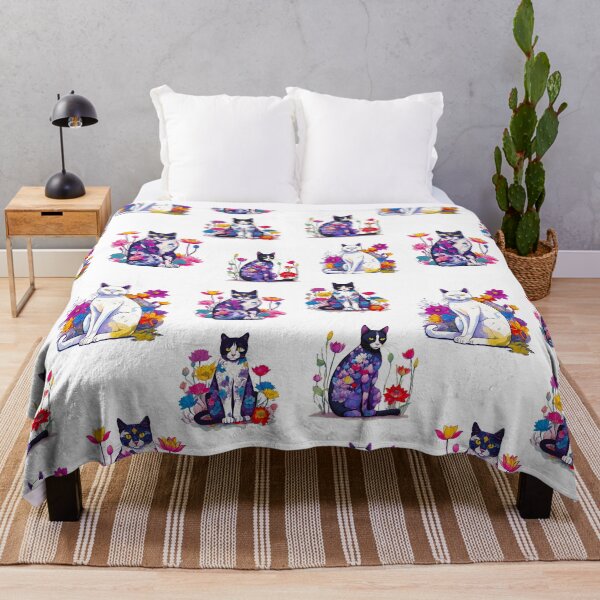 Item preview, Lotus Dreams: Cat in Colorful Bloom Pattern 2 designed and sold by Tom-Johnson.