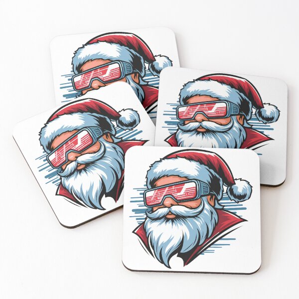 Item preview, Cyberpunk Santa with Futuristic Goggles Christmas Art designed and sold by AIARTIST1.