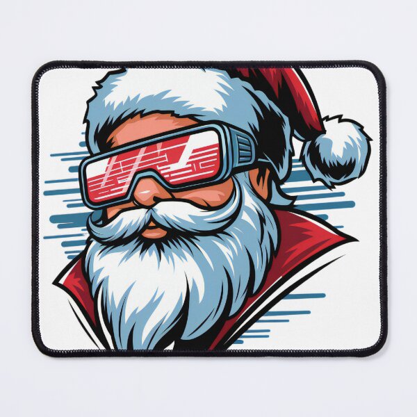 Item preview, Cyberpunk Santa with Futuristic Goggles Christmas Art designed and sold by AIARTIST1.