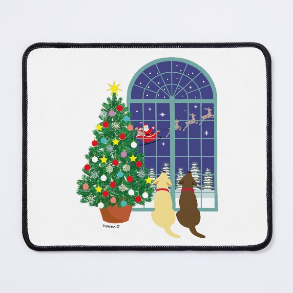 Item preview, Yellow Labrador and Chocolate Labrador Magical Night Christmas designed and sold by HappyLabradors.