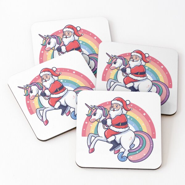 Item preview, Santa Riding a Unicorn Christmas Sticker designed and sold by lubushop1.