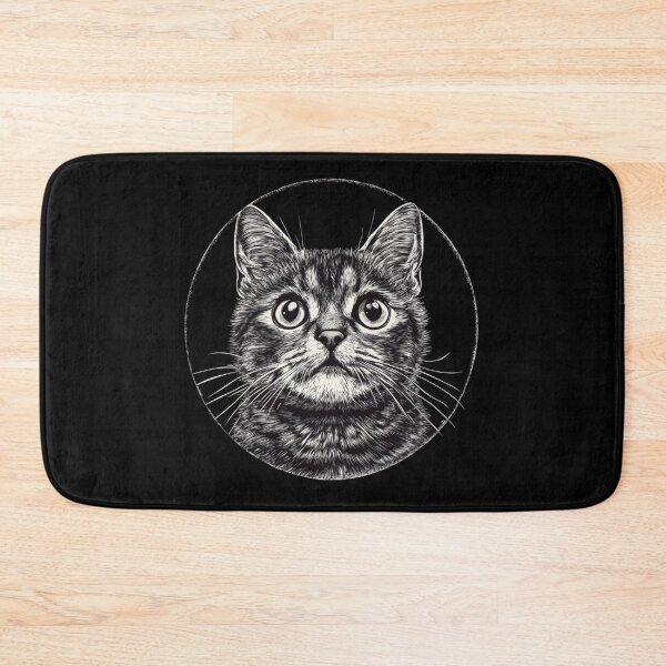 Item preview, Wide-Eyed Tabby Cat in Monochrome designed and sold by MOONE FLOWER.