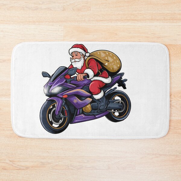 Item preview, Santa on a Sleek Purple Motorcycle Holiday Graphic designed and sold by AIARTIST1.