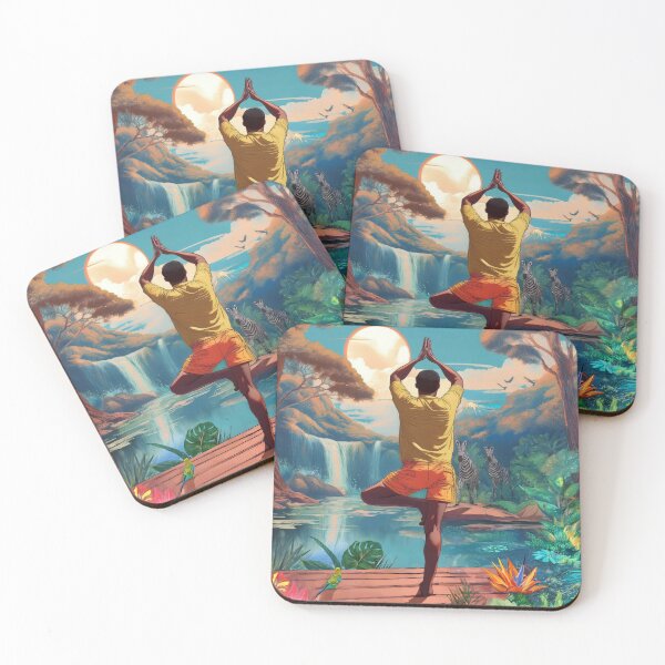 Item preview, Yoga Asana - Tree Pose Vrksasana -  African Oasis: Kilimanjaro designed and sold by MiHijoDesign.