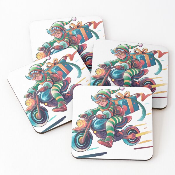 Item preview, Elf on Speedy Motorcycle Christmas Sticker designed and sold by lubushop1.