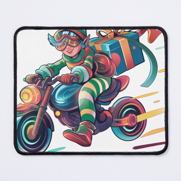 Item preview, Elf on Speedy Motorcycle Christmas Sticker designed and sold by lubushop1.