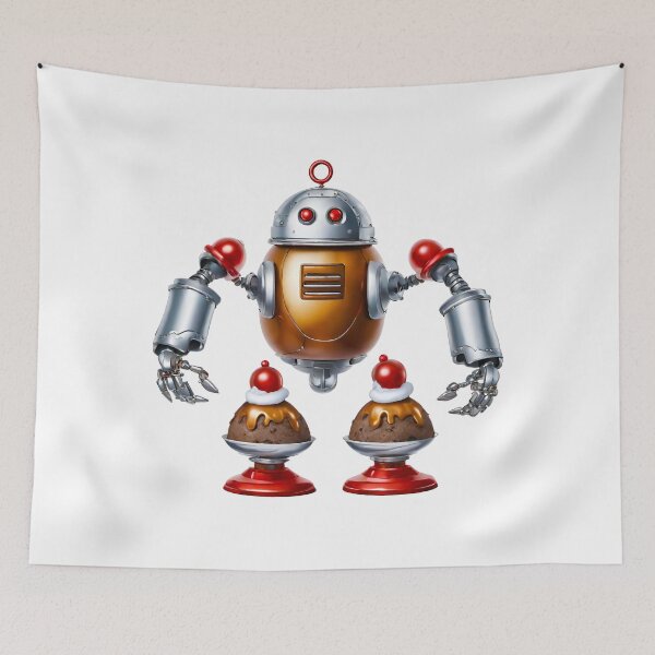 Item preview, Metallic Robot Serving Holiday Treat 7 designed and sold by Tom-Johnson.
