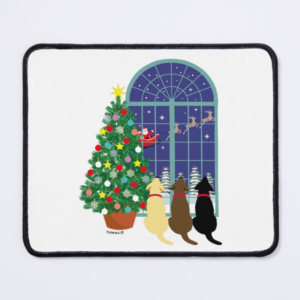Item preview, Three Colors Labradors Magical Night Christmas designed and sold by HappyLabradors.