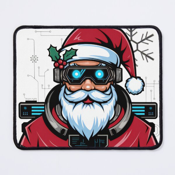 Item preview, Tech-Savvy Cyber Santa Christmas Illustration designed and sold by AIARTIST1.