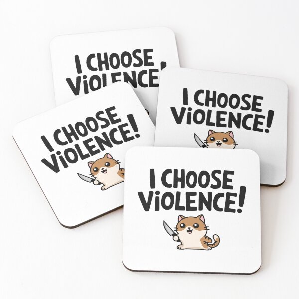 Item preview, I Choose Violence! Cute Funny Cat With Knife designed and sold by PMCreative.