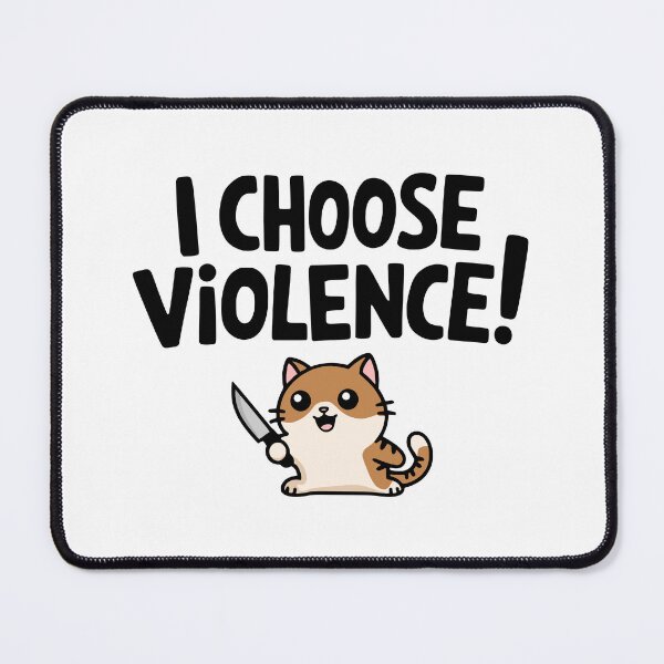 Item preview, I Choose Violence! Cute Funny Cat With Knife designed and sold by PMCreative.