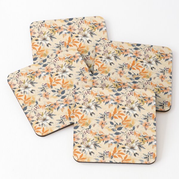 Item preview, bohemian styles with flowers and leaves elegant with muted colors patterns designed and sold by VictoriaBonn.