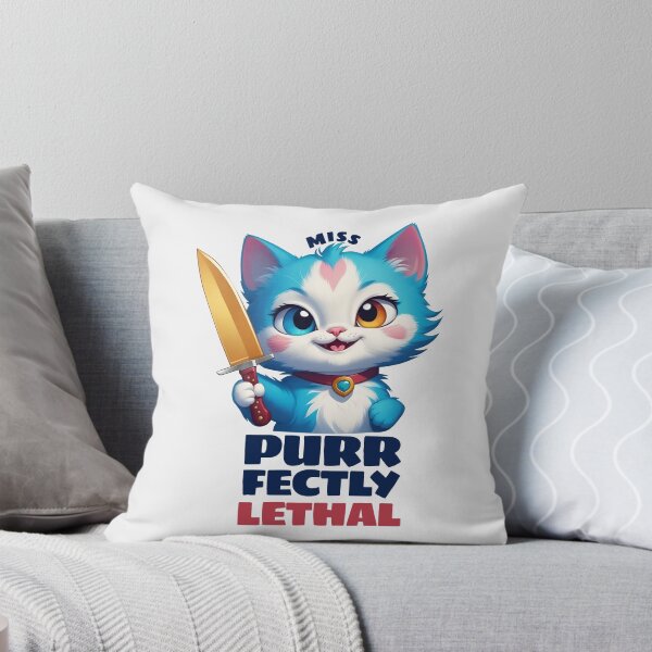 Item preview, Miss Purrfectly Lethal - Cute cat Pun designed and sold by Visual Stimulus.